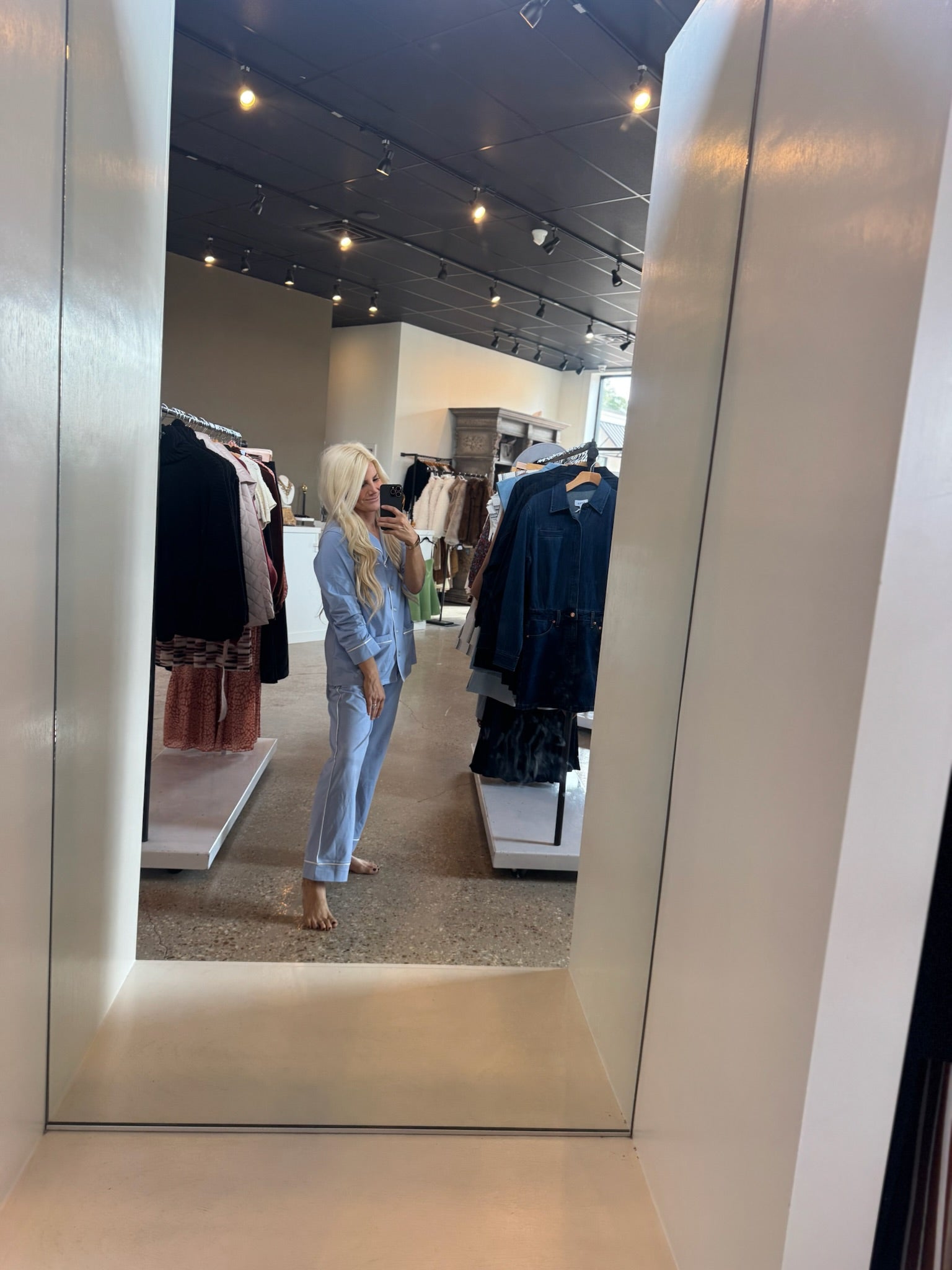 Luxe Stretch Cotton Pajama Set in Dayflower Blue - Amor Lafayette