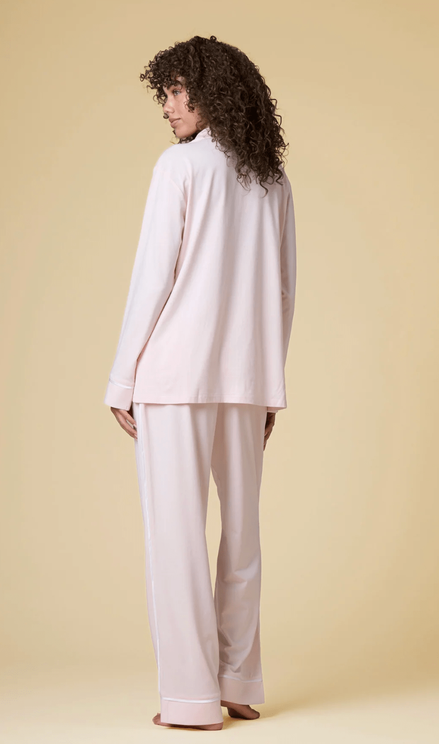 Luxe Stretch Cotton Pajama Set in Pink Peony - Amor Lafayette