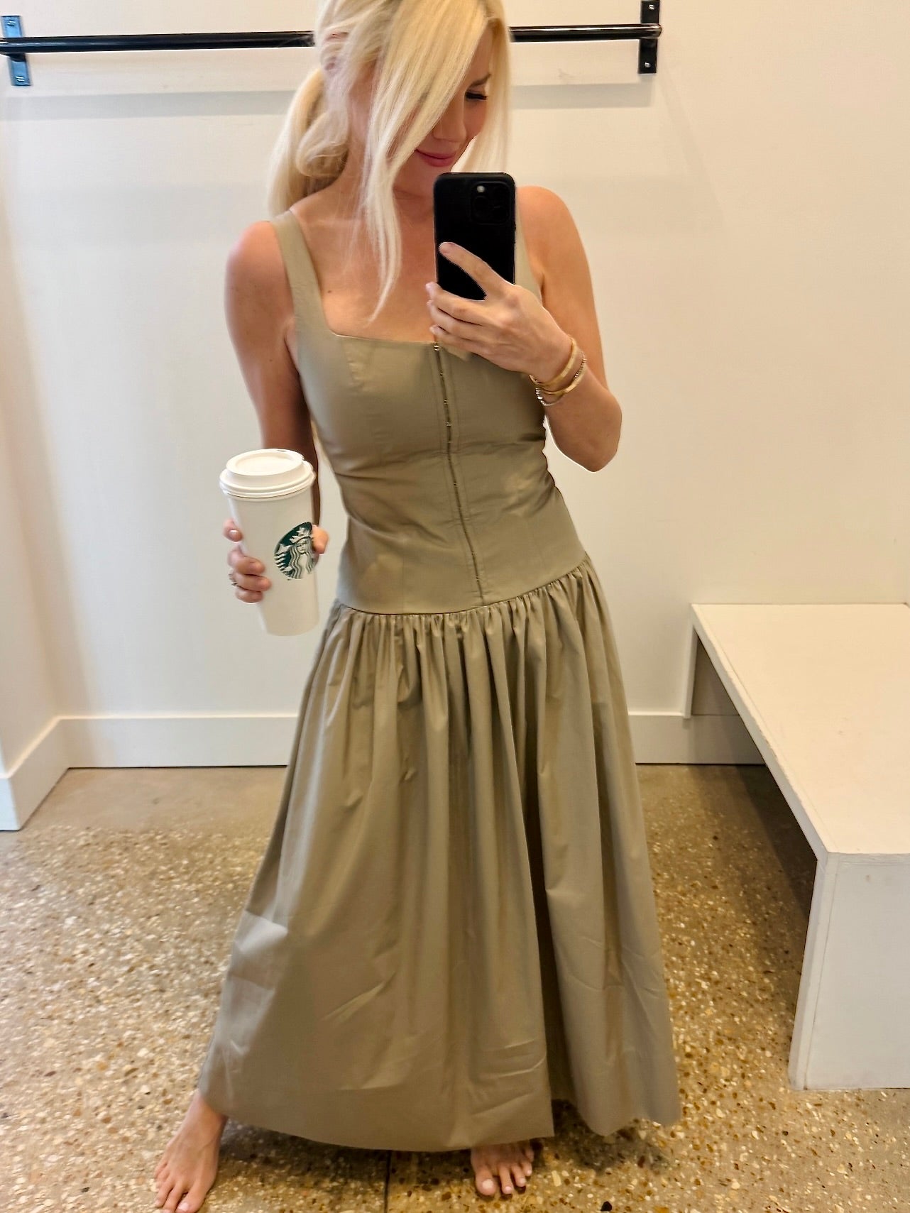 Maiori Square Neck Midi Dress - Amor Lafayette