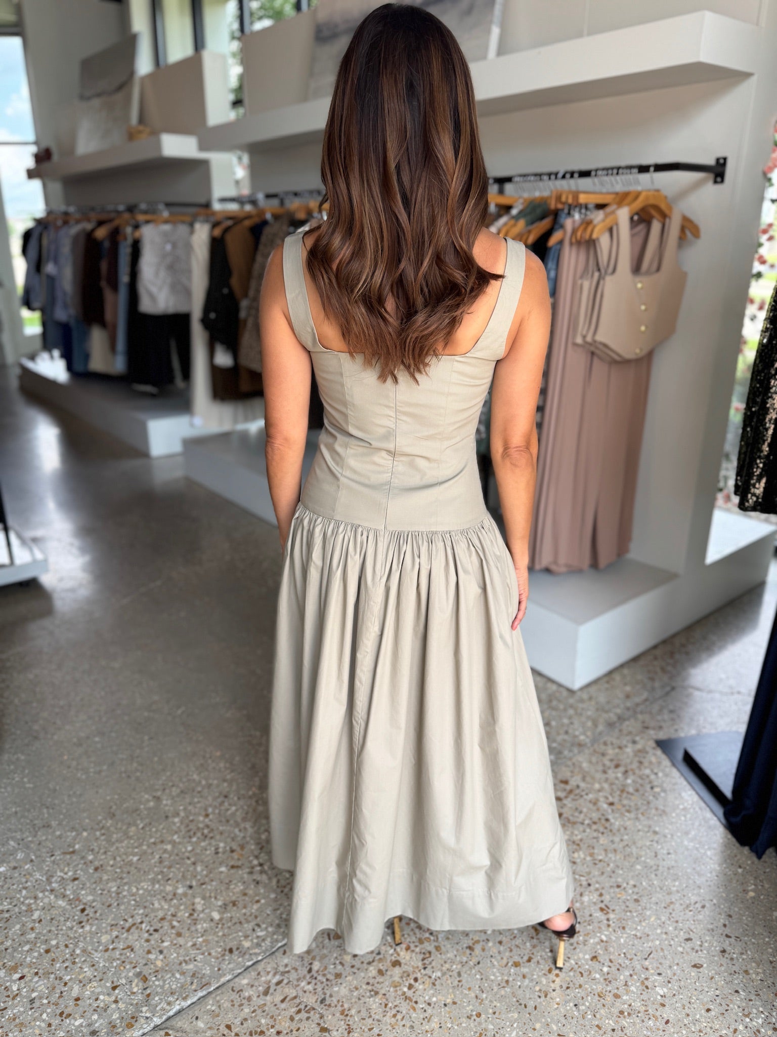 Maiori Square Neck Midi Dress - Amor Lafayette