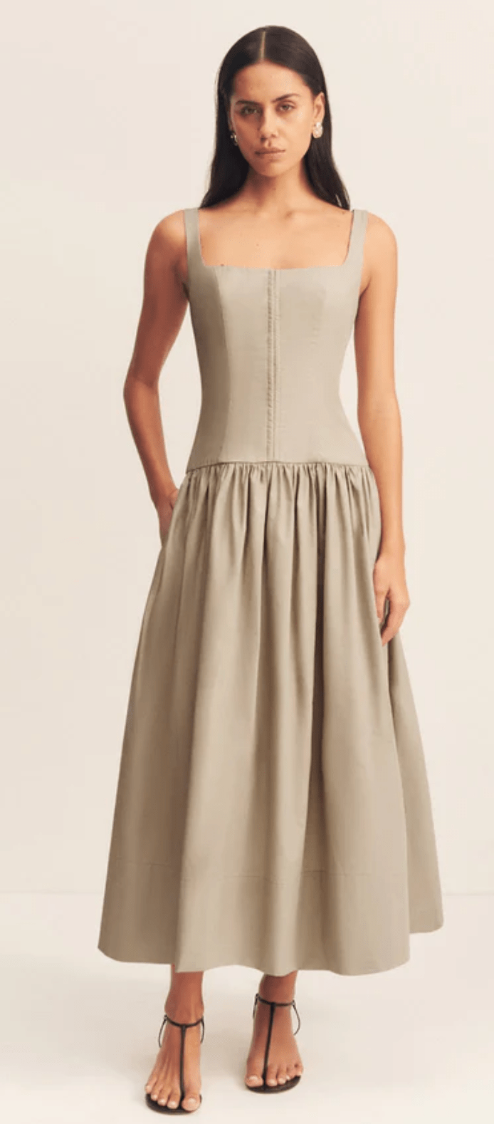 Maiori Square Neck Midi Dress - Amor Lafayette