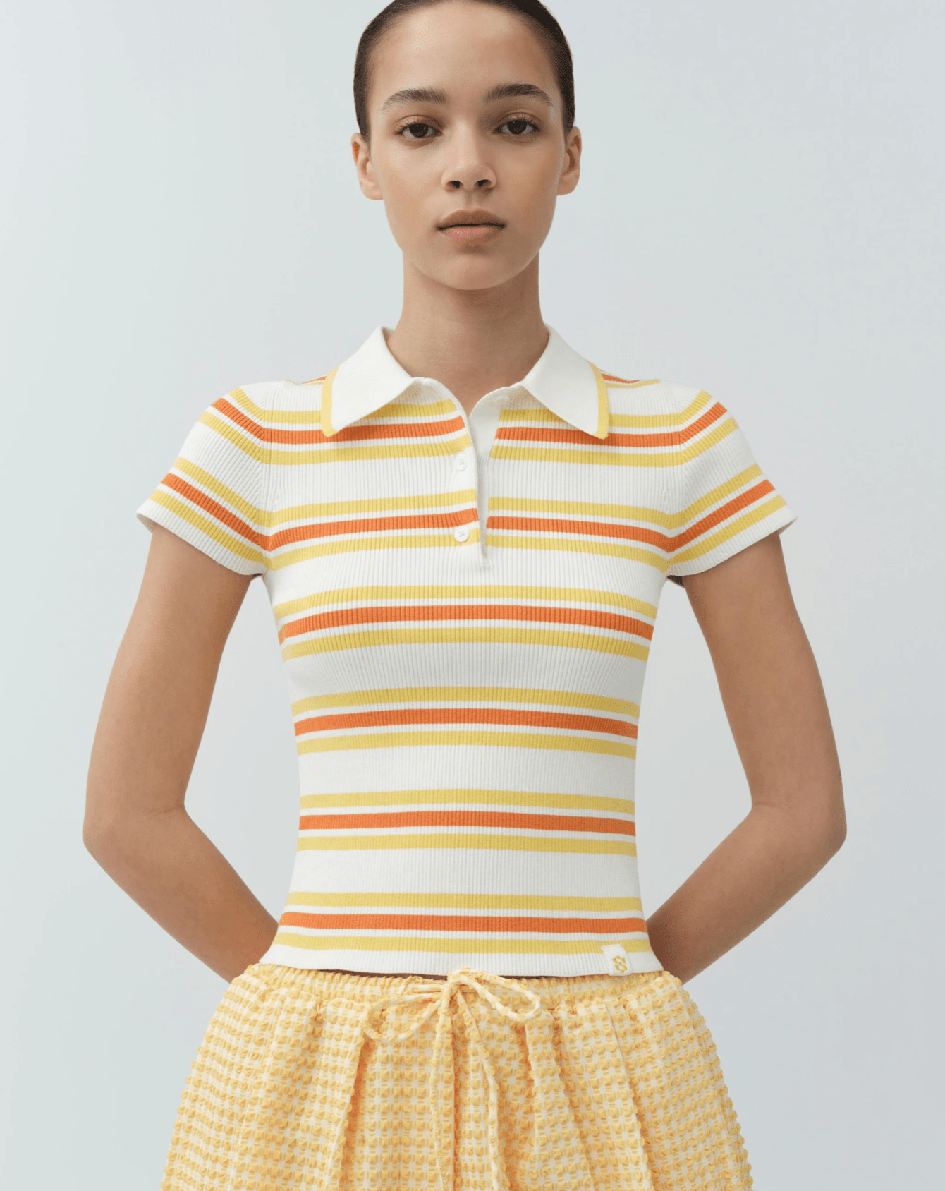 Mango Clementine Stripe Luka Cotton Polo - Amor Lafayette