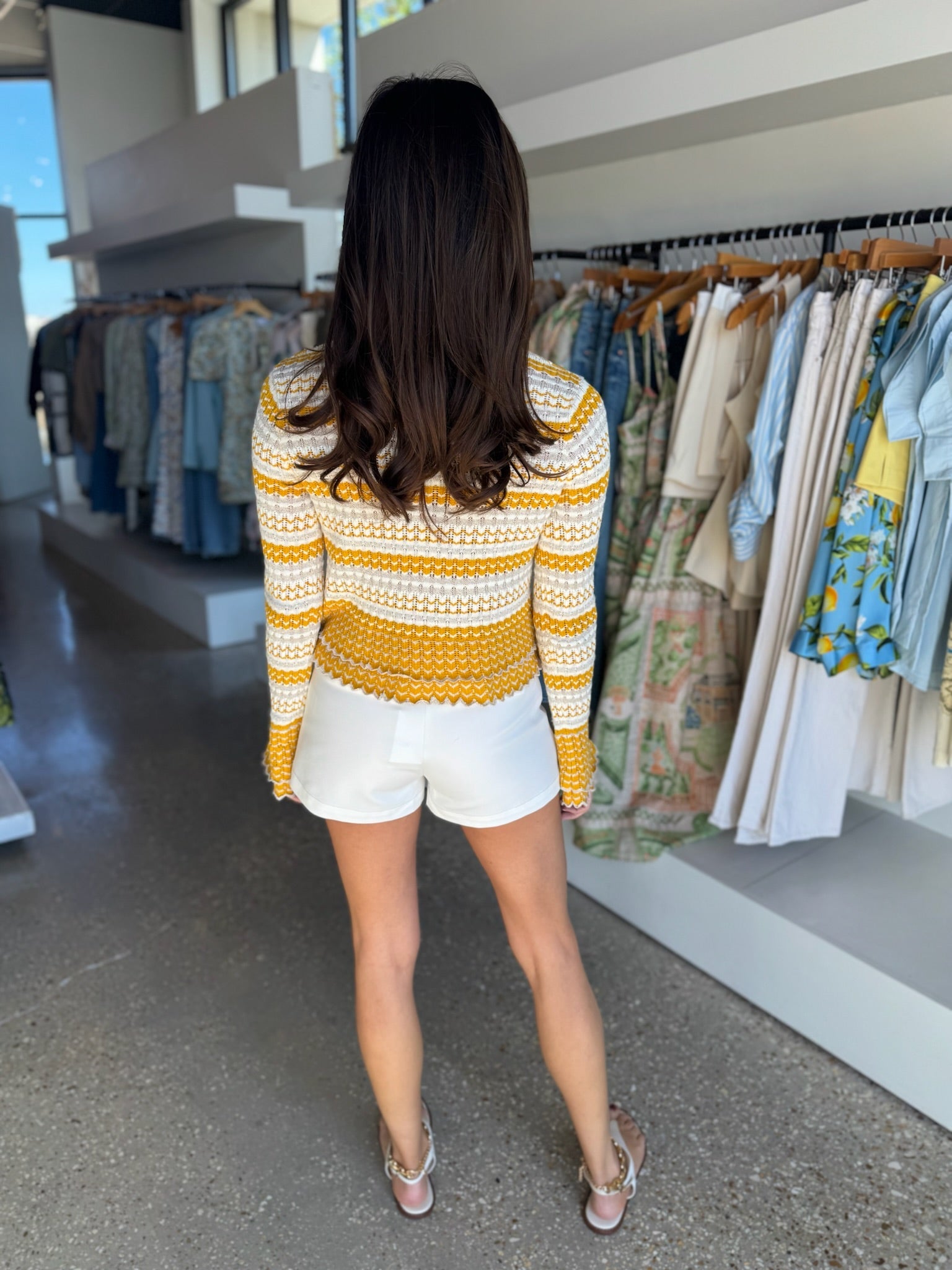 Marigold Stripe Brit Cardigan - Amor Lafayette