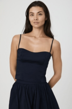 Marine Cotton Sateen Cami - Amor Lafayette