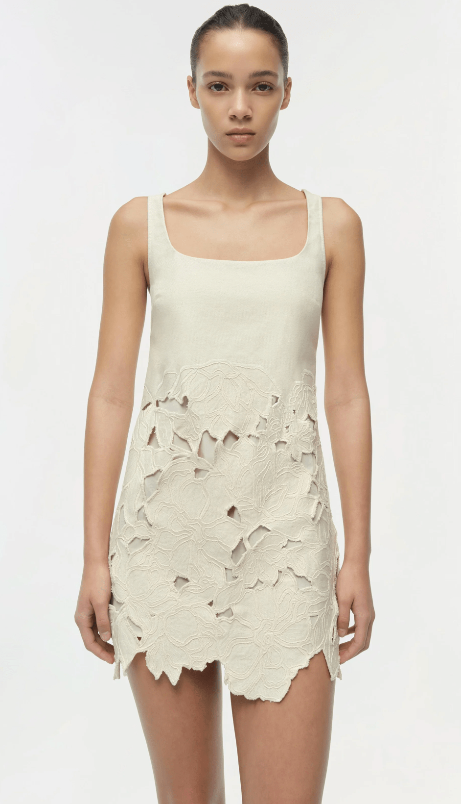 Marshmallow Ziva Embroidered Mini Dress - Amor Lafayette