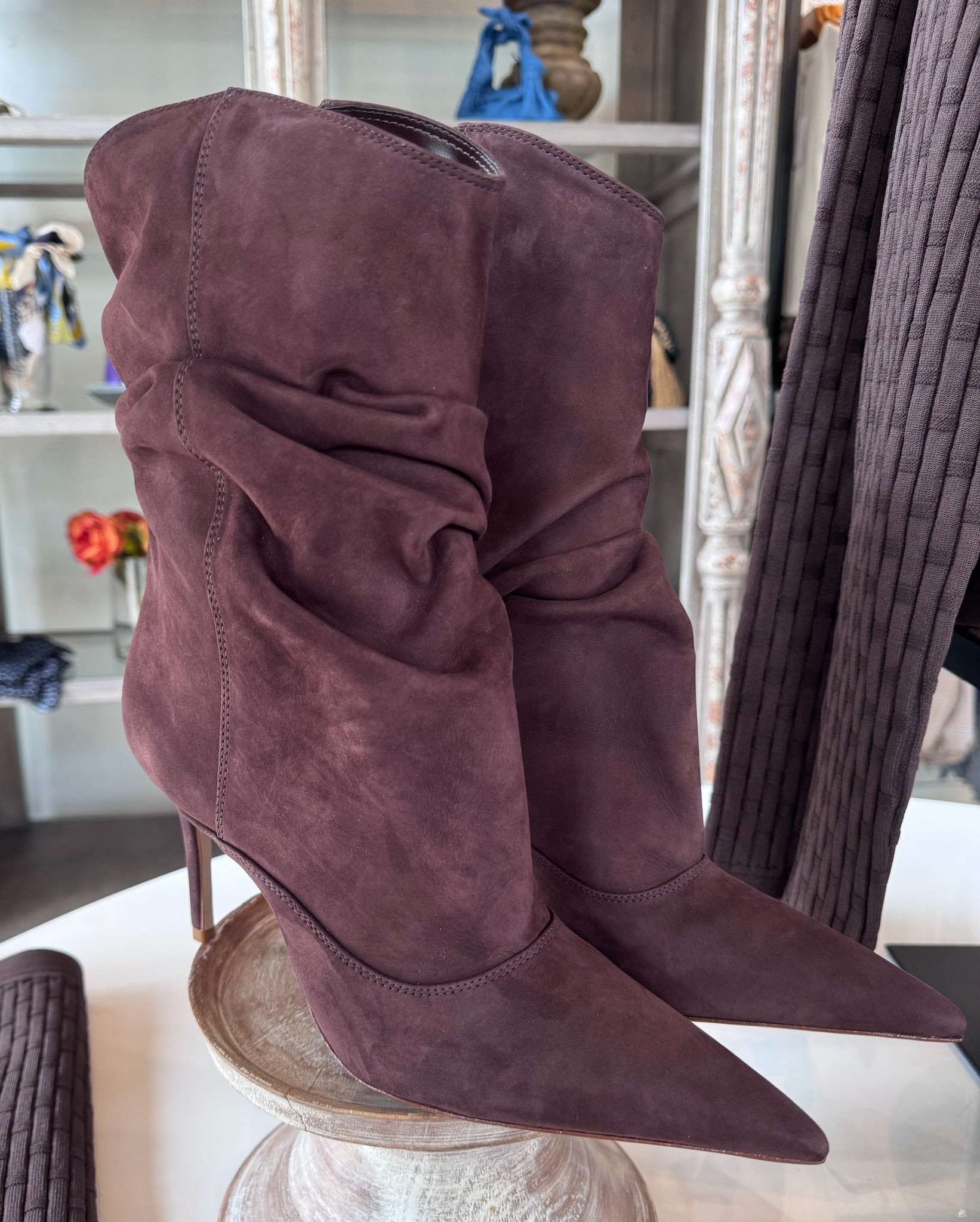 MARYANA SLOUCH NUBUCK BOOTIE in Maplewood - Amor Lafayette
