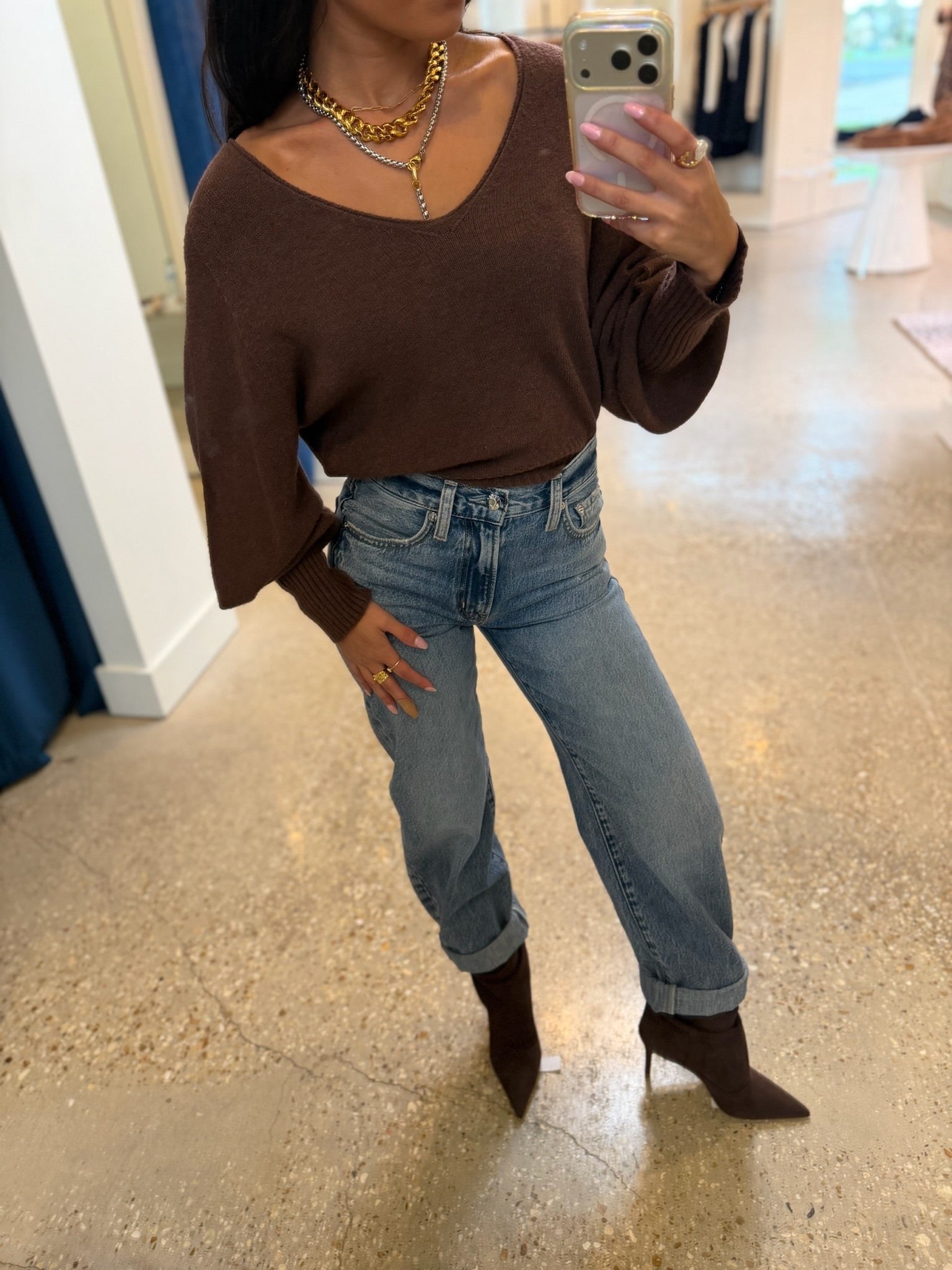 MARYANA SLOUCH NUBUCK BOOTIE in Maplewood - Amor Lafayette