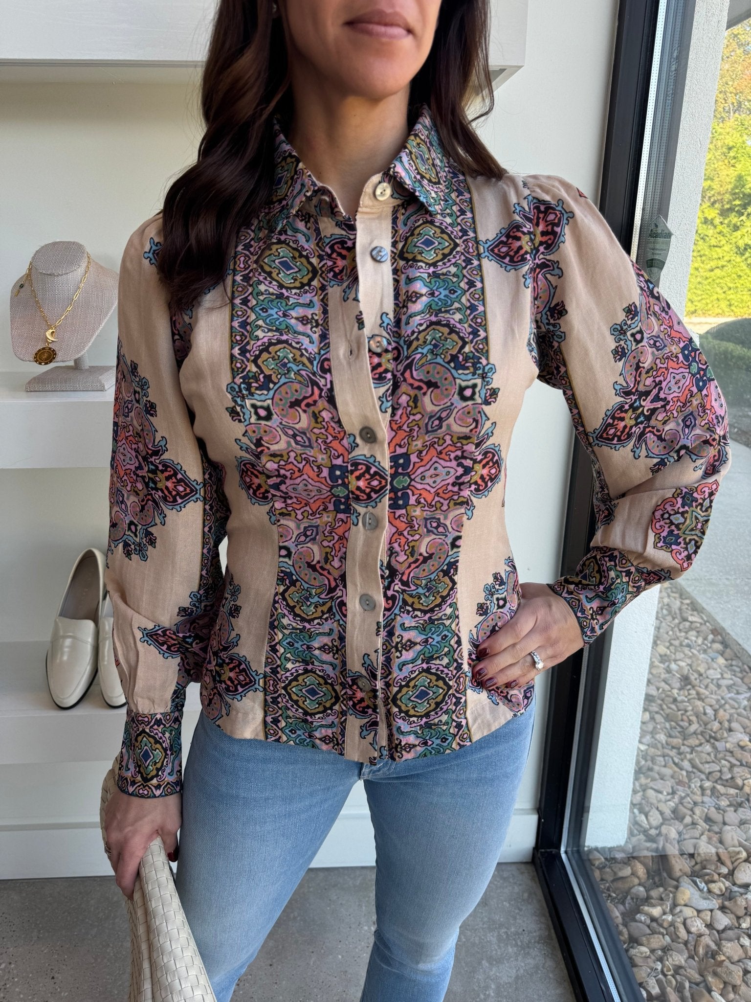 Medallion Print Calla Top - Amor Lafayette