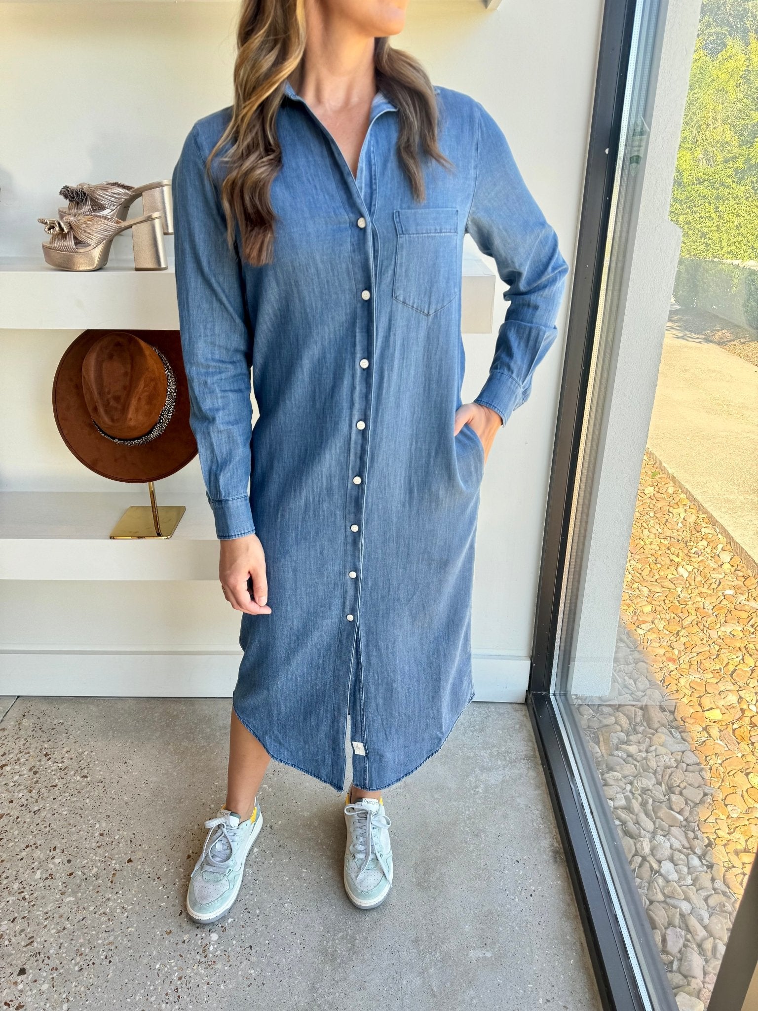 Medium Denim Louisiana Dress - Amor Lafayette