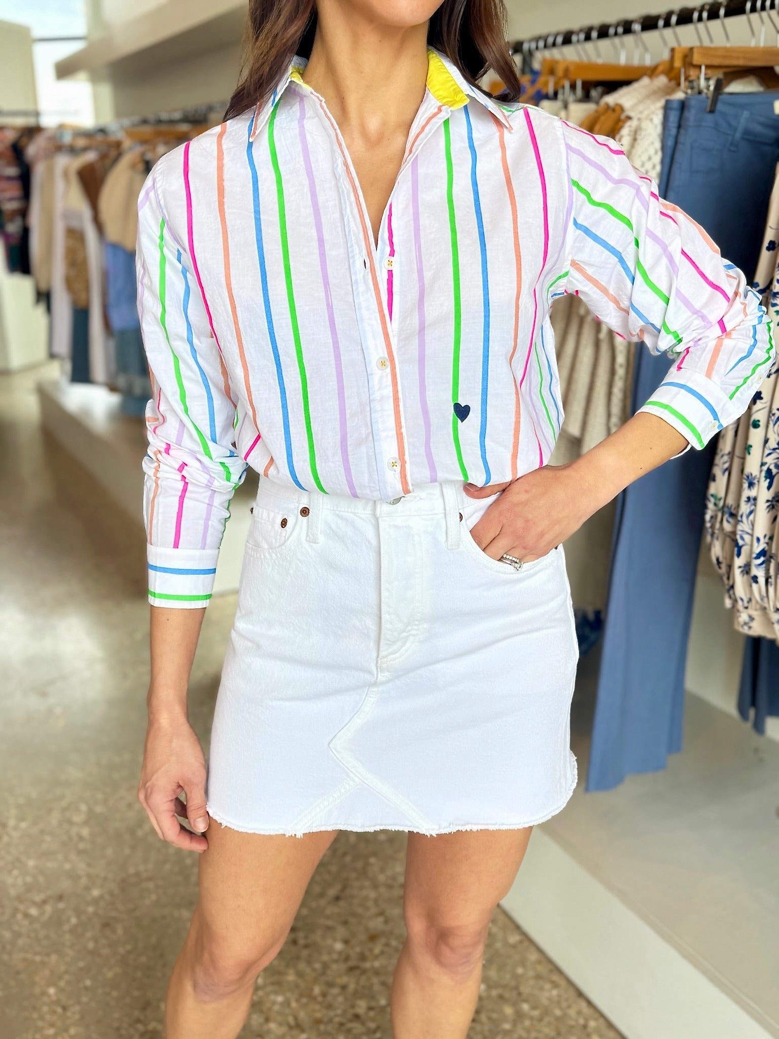 Mia Multi Stripe Shirt - Amor Lafayette