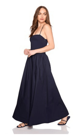 Midnight Knit Poplin String Drop Waist Maxi - Amor Lafayette