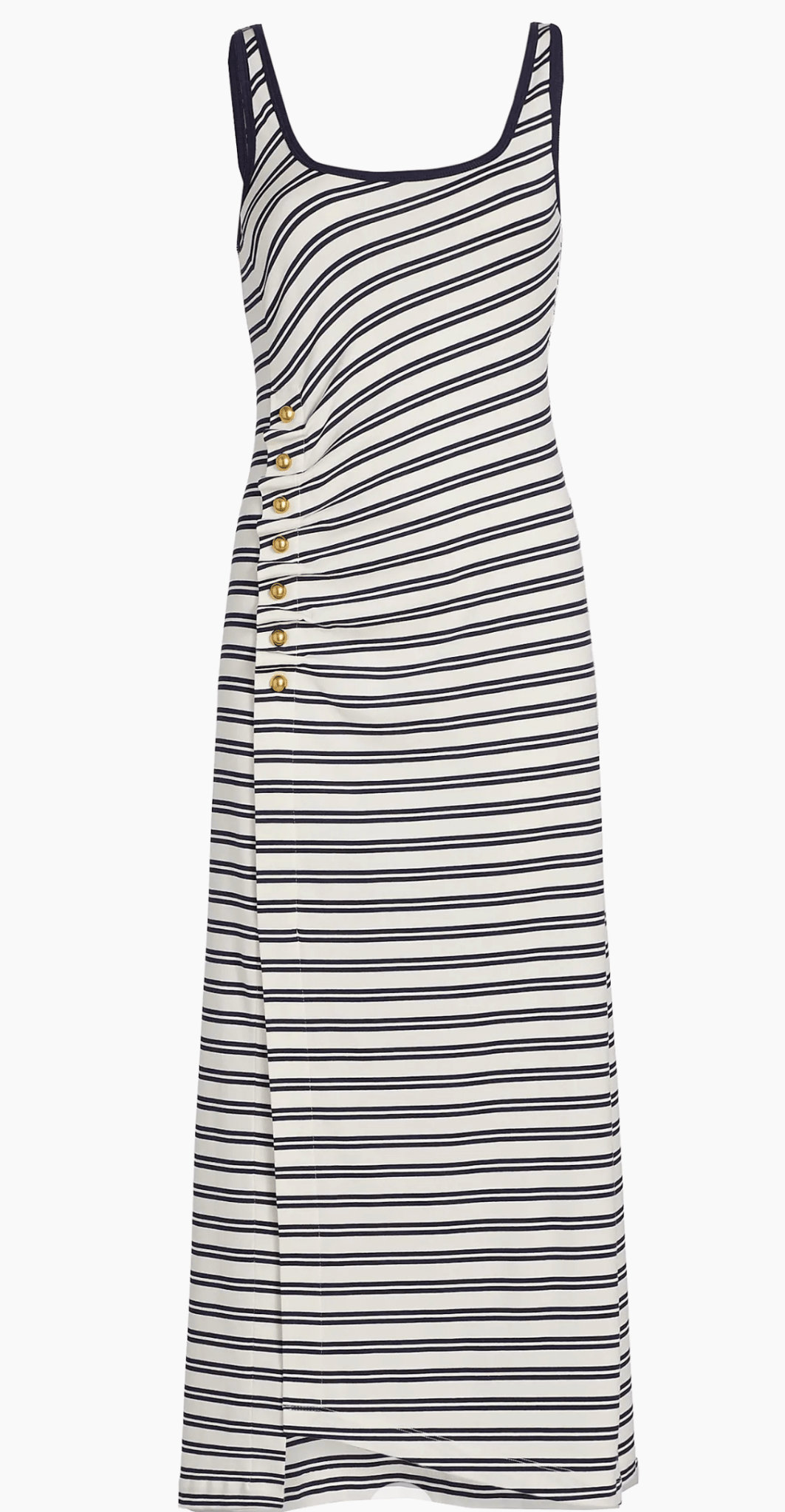 Midnight Stripe Becker Cotton Jersey Midi Dress - Amor Lafayette