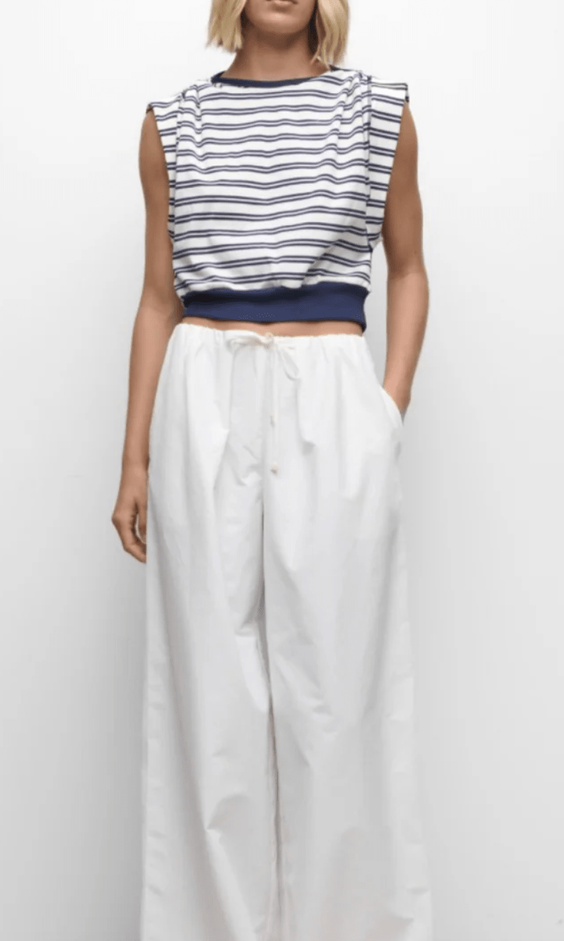 Midnight Stripe Joie Cotton Jersey Top - Amor Lafayette
