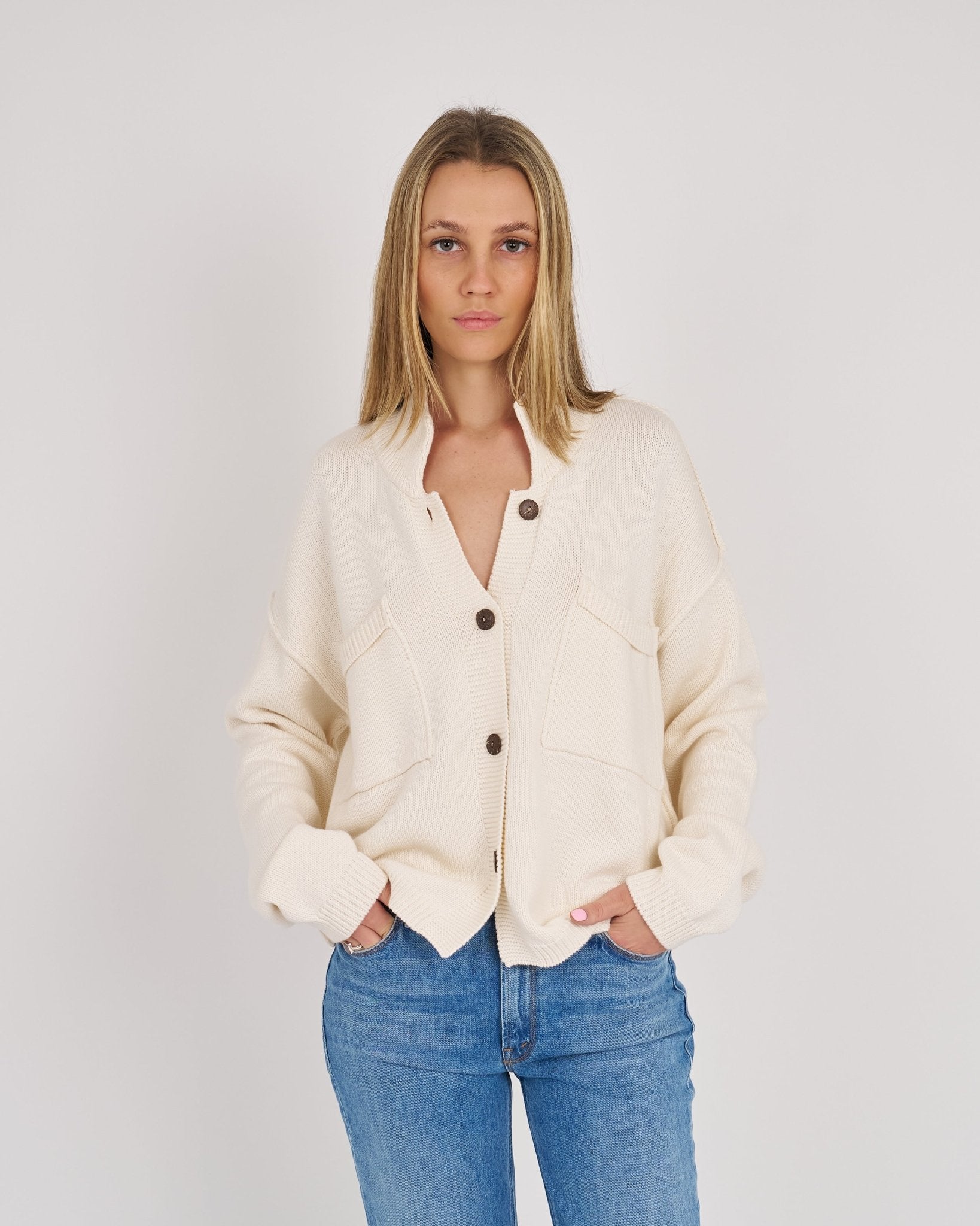 MILLER ECRU COTTON SHIRT JACKET - Amor Lafayette