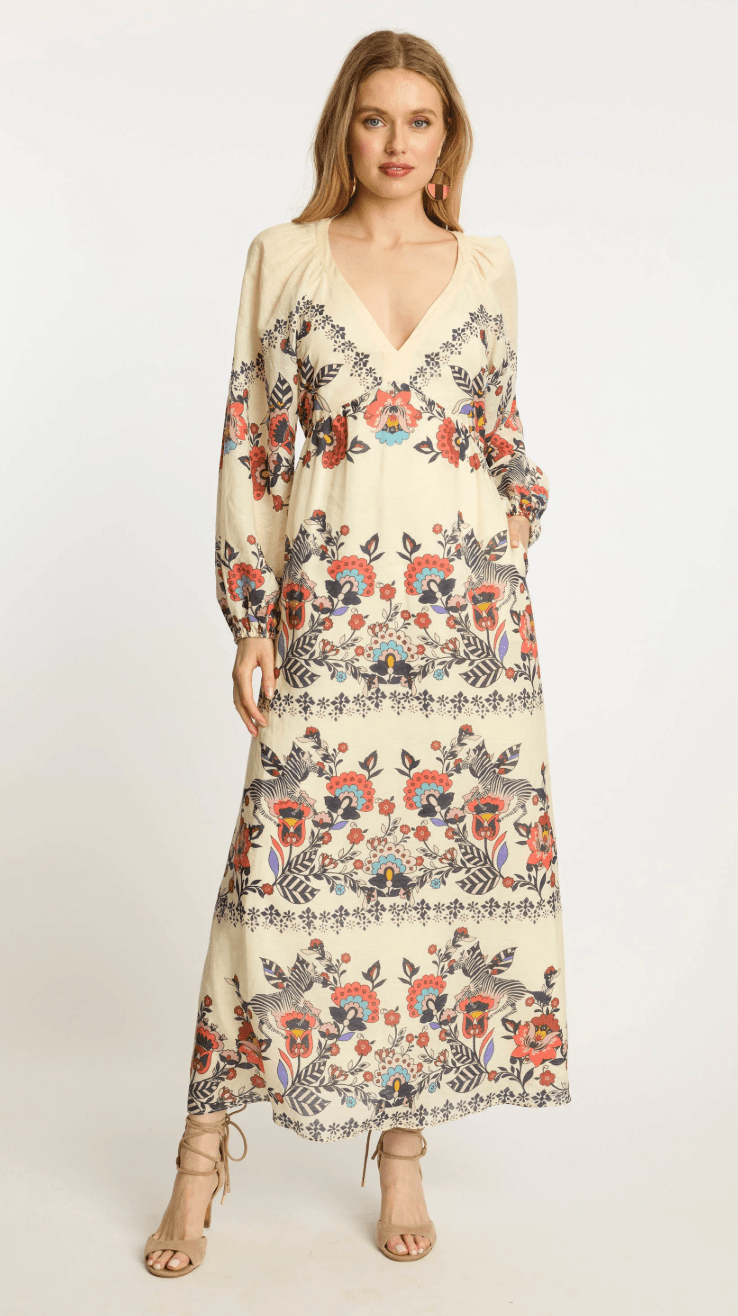 Mindy Dress in Zebra Leaf - Amor Lafayette