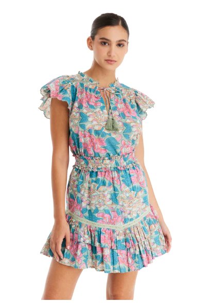 Mint Floral Sasha Mini Skirt (Final Sale) - Amor Lafayette