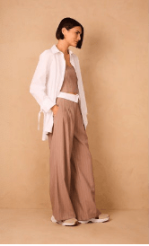 Mirant Foldover Pinstripe Pants - Amor Lafayette