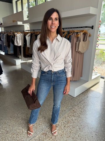 Missy Front Twist Button Down - Amor Lafayette