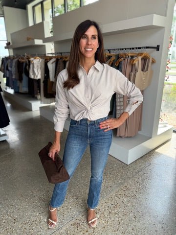 Missy Front Twist Button Down - Amor Lafayette