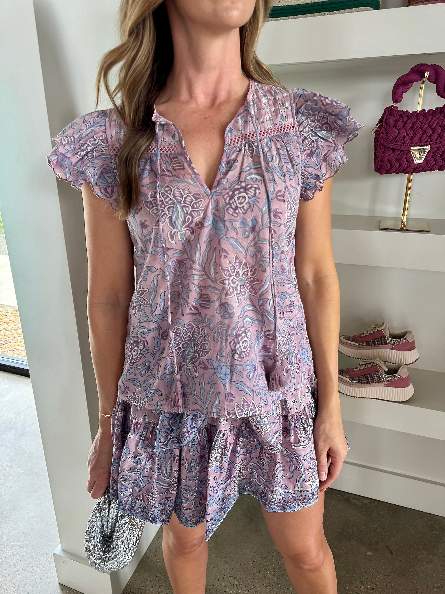 Mixed Lilac Floral Alicia Top - Amor Lafayette