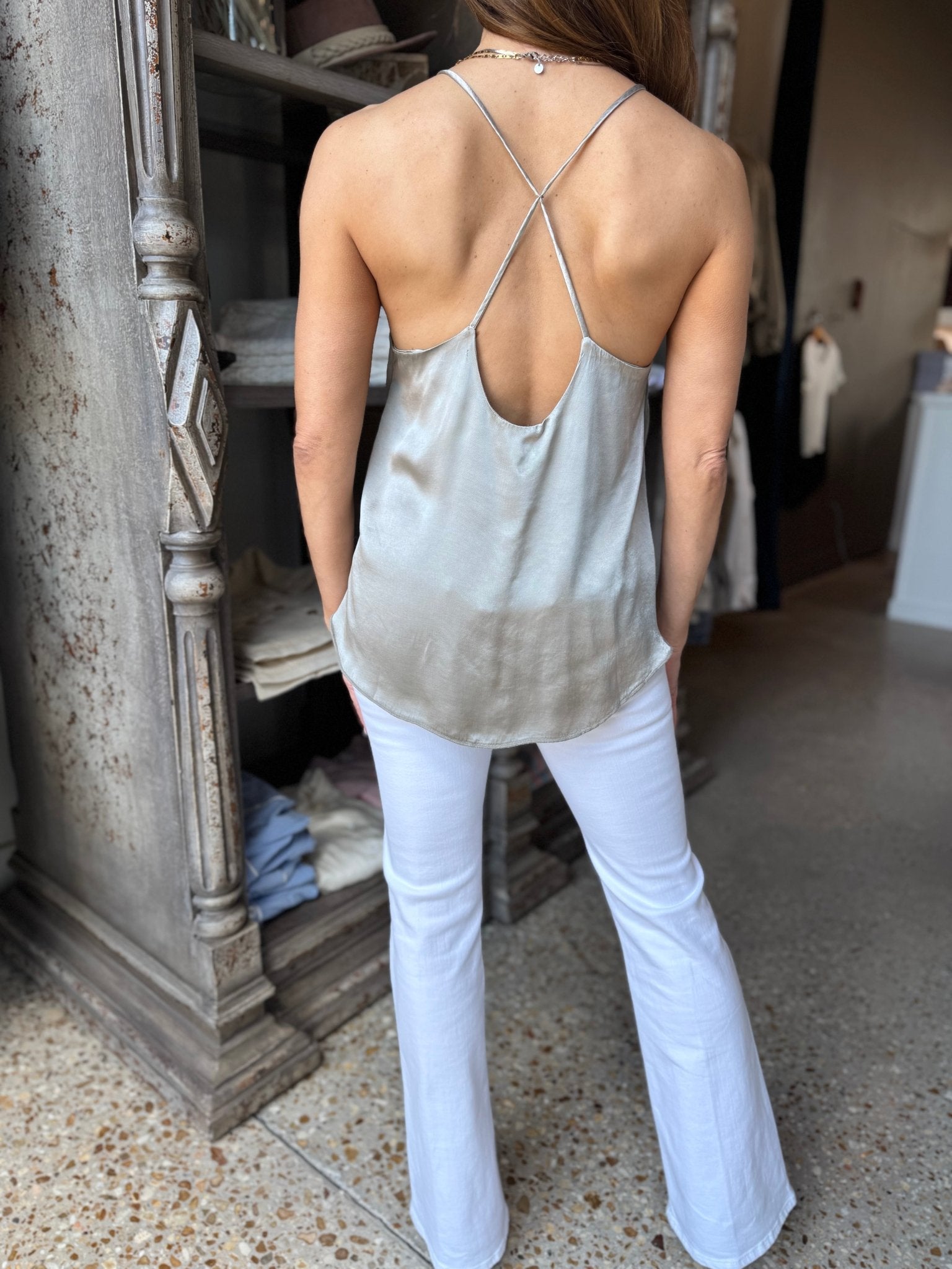 Mocha Silky Cami Top - Amor Lafayette
