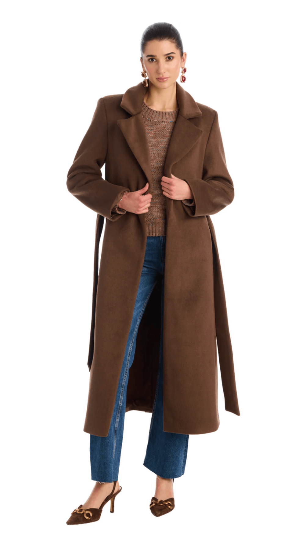 Mocha Valencia Coat - Amor Lafayette