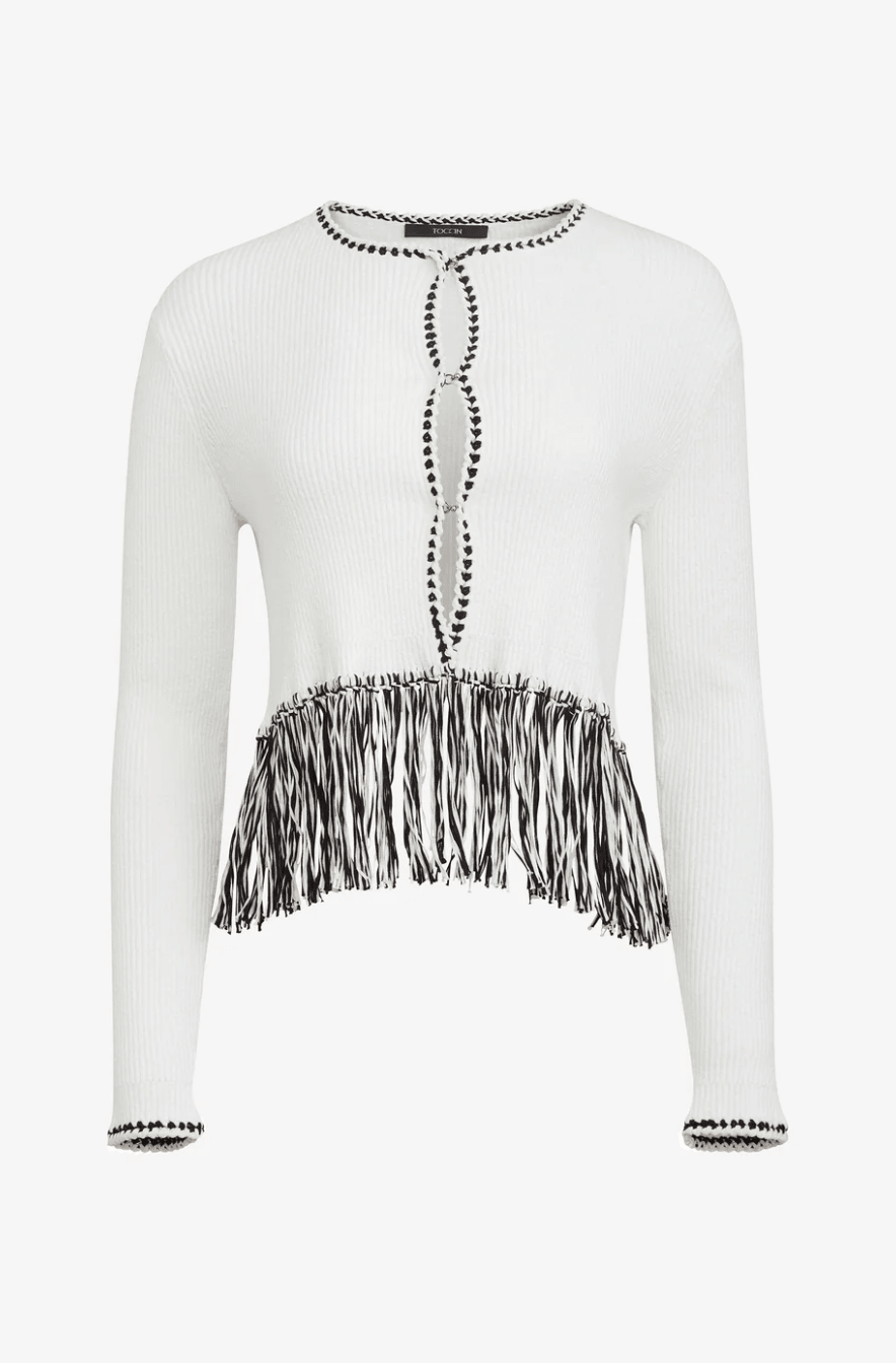 Monroe Long Sleeve Fringe Cardigan - Amor Lafayette