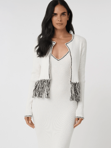 Monroe Long Sleeve Fringe Cardigan - Amor Lafayette