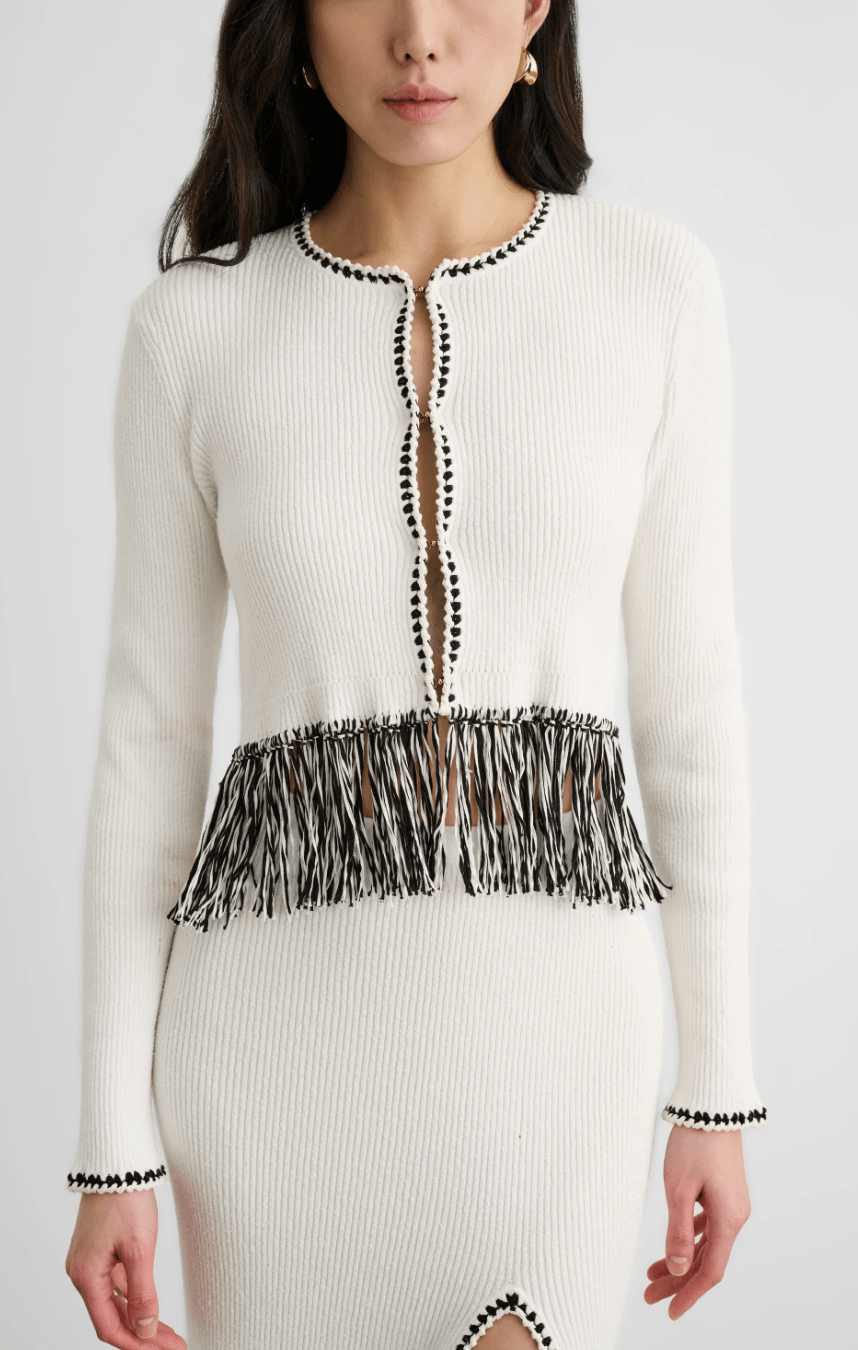 Monroe Long Sleeve Fringe Cardigan - Amor Lafayette