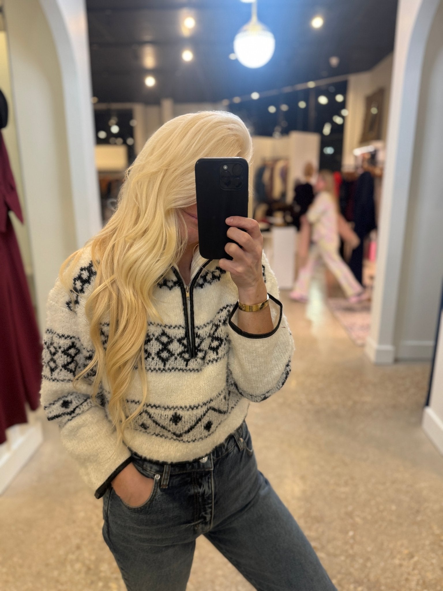 Mountain Roads Half Zip Sweater - Amor Lafayette