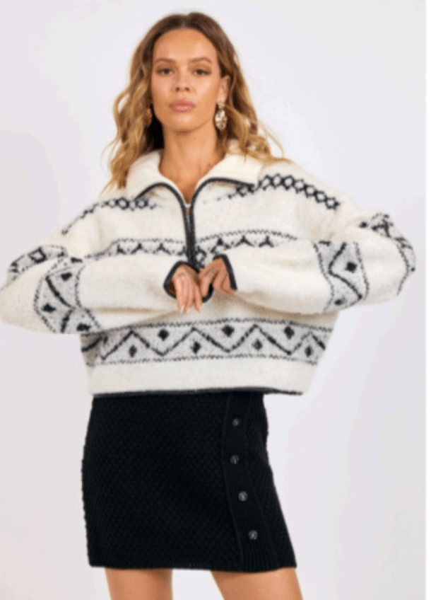 Mountain Roads Half Zip Sweater - Amor Lafayette