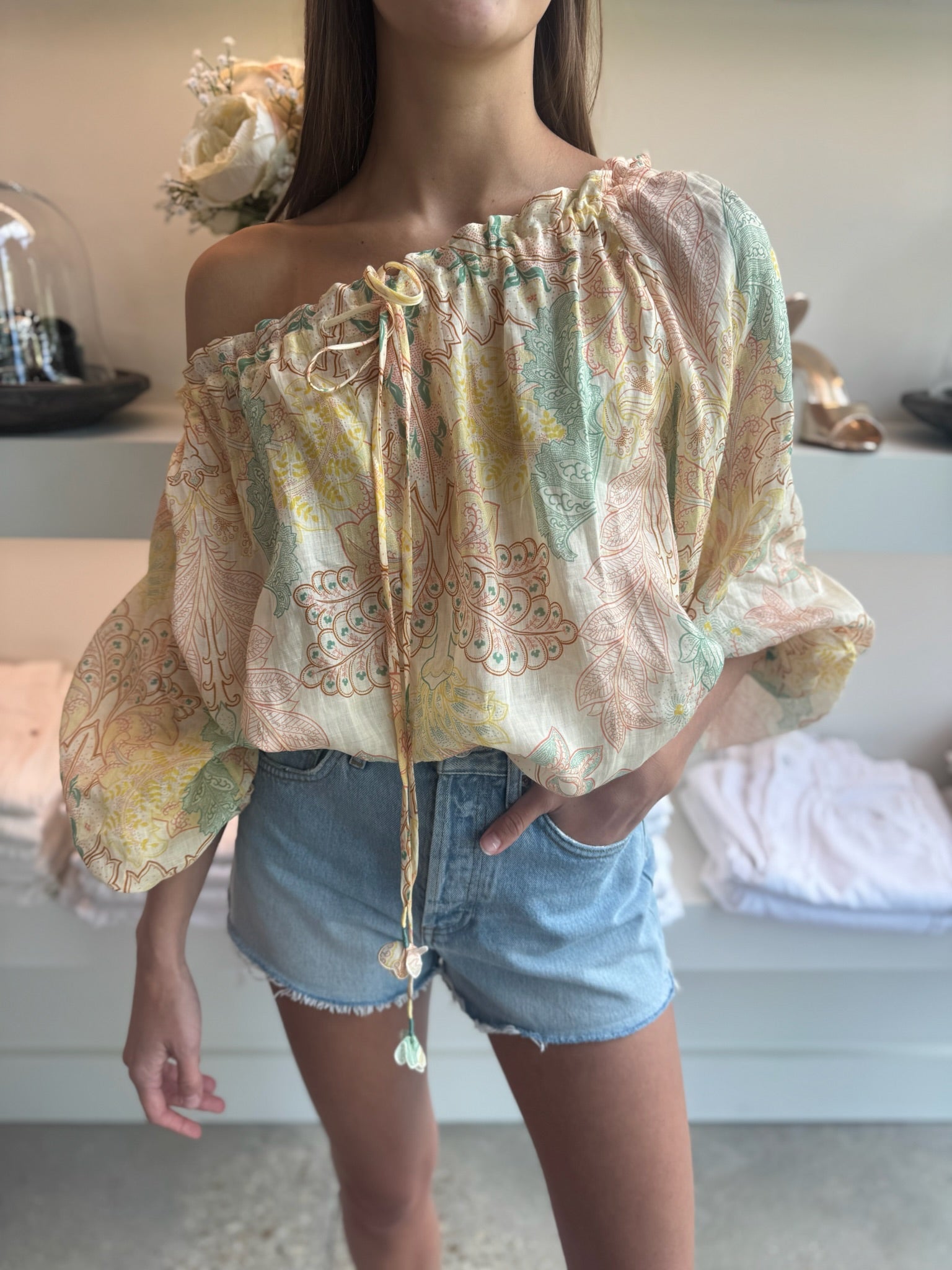 Multi Color Uliana Blouse - Amor Lafayette
