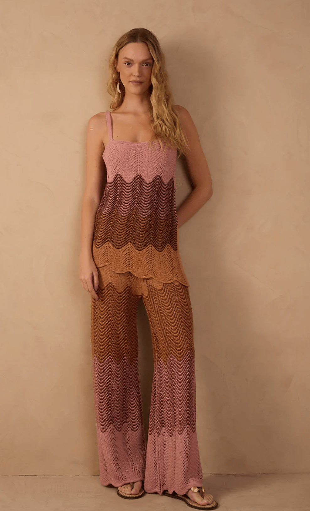 Multi Dunes Crochet Pants - Amor Lafayette