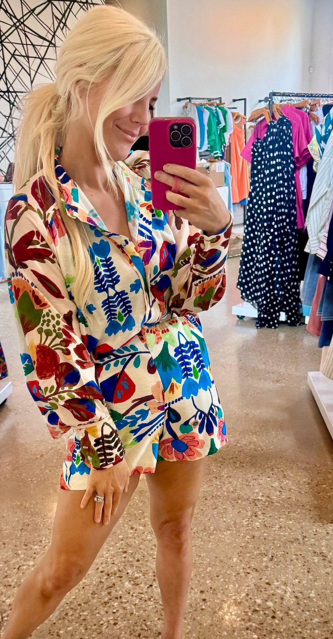 Multi Floral Top/Short Set - Amor Lafayette