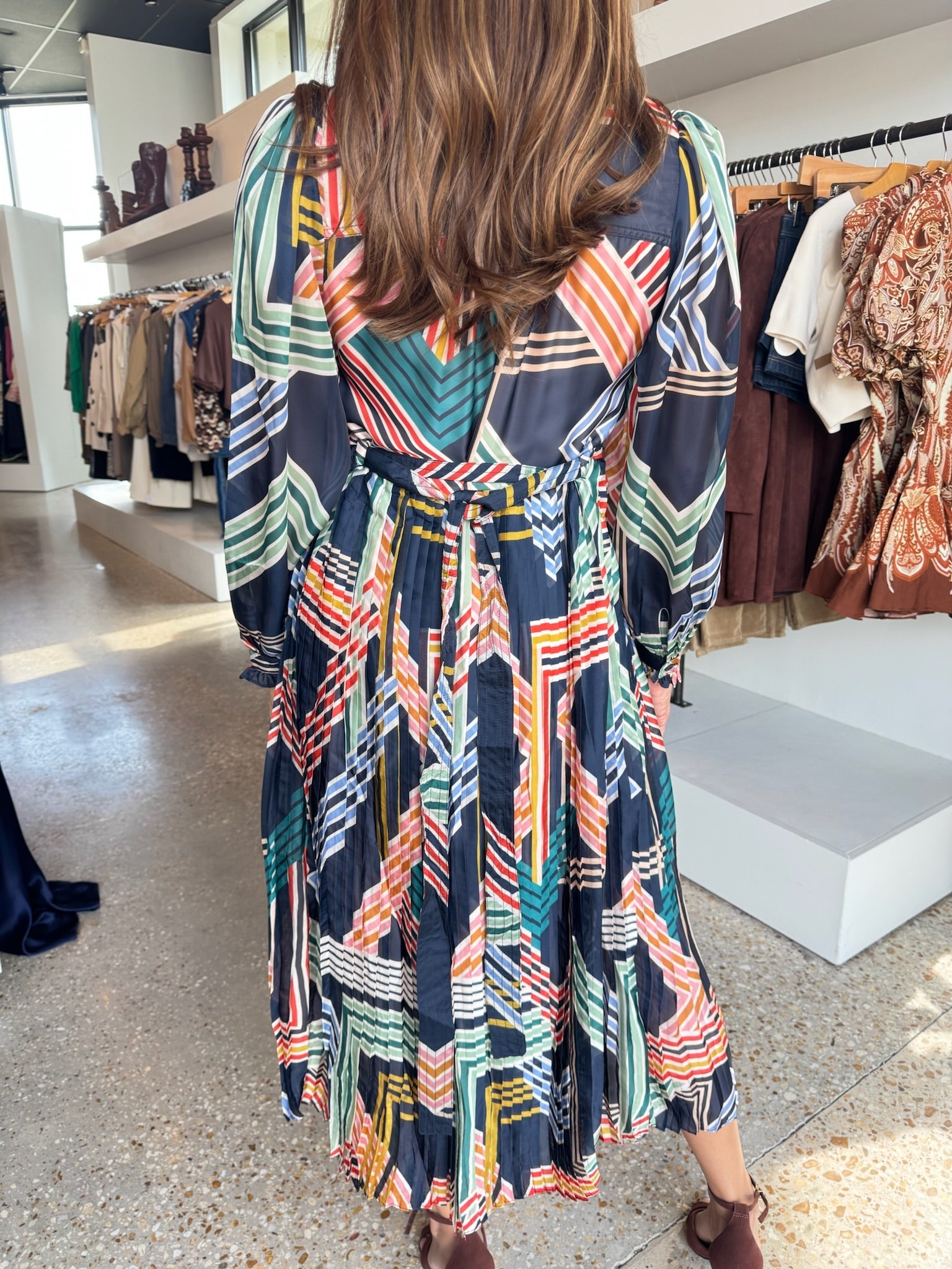 Multi Geo Midi Dress - Amor Lafayette