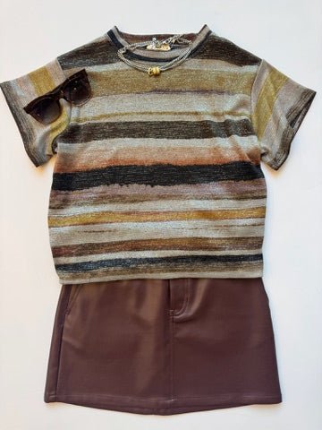 Multi Stripe Lurex Jessi Top - Amor Lafayette