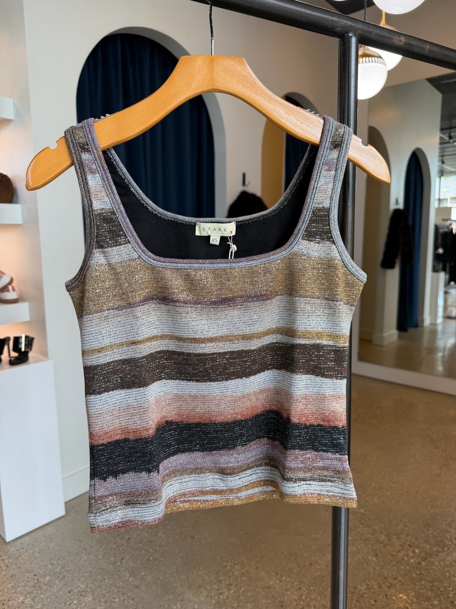 Multi Stripe Lurex Kimmy Top - Amor Lafayette