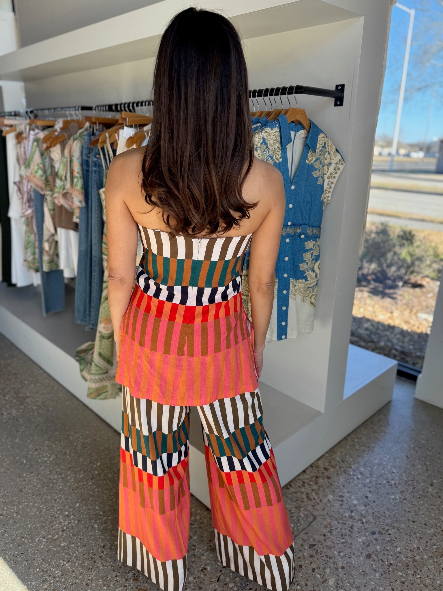 Multi Stripe Rally Jumpsuit - Amor Lafayette