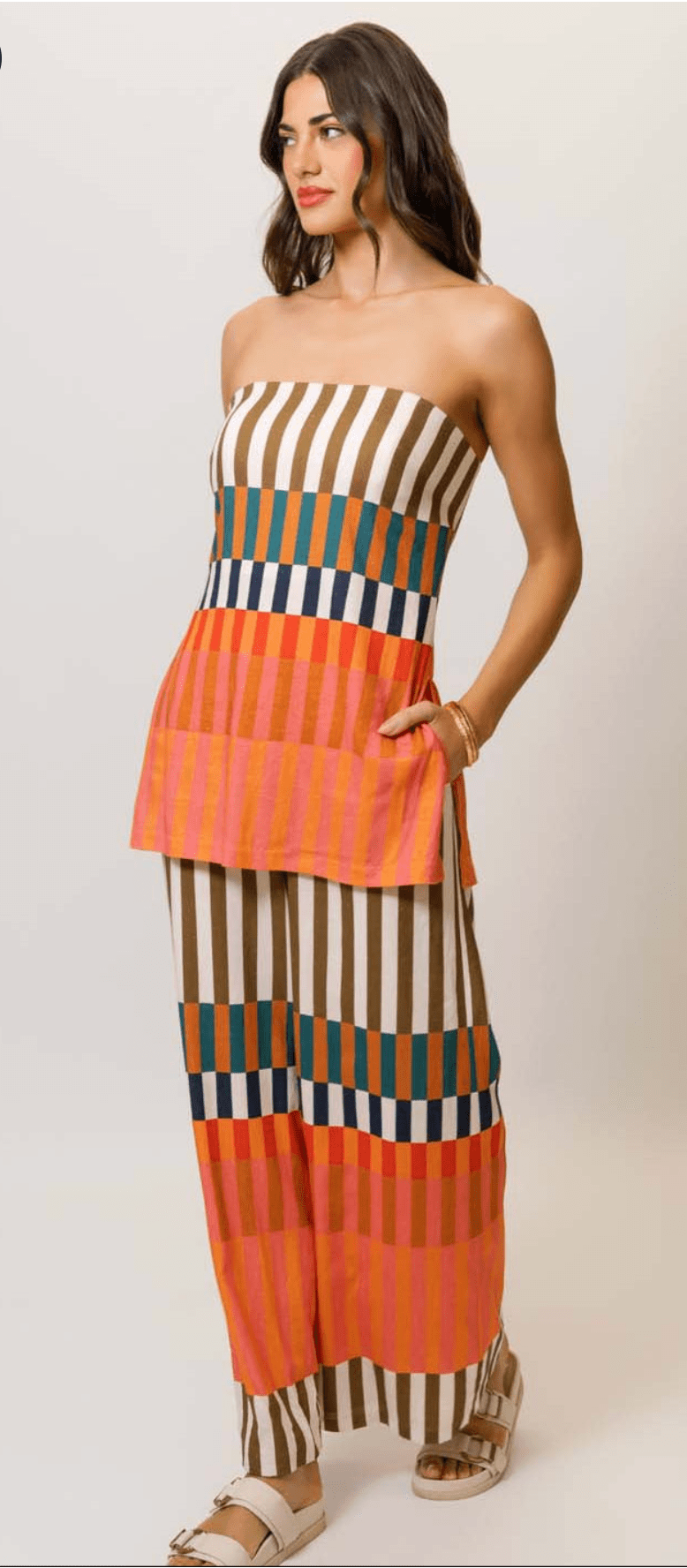 Multi Stripe Rally Jumpsuit - Amor Lafayette