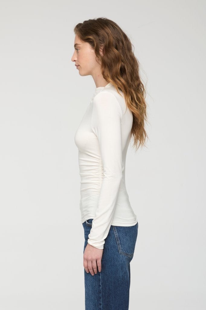 NATHALIA LONG SLEEVE DRAPED MOCK NECK - Amor Lafayette