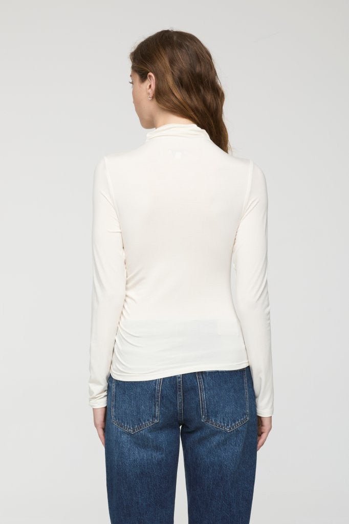 NATHALIA LONG SLEEVE DRAPED MOCK NECK - Amor Lafayette