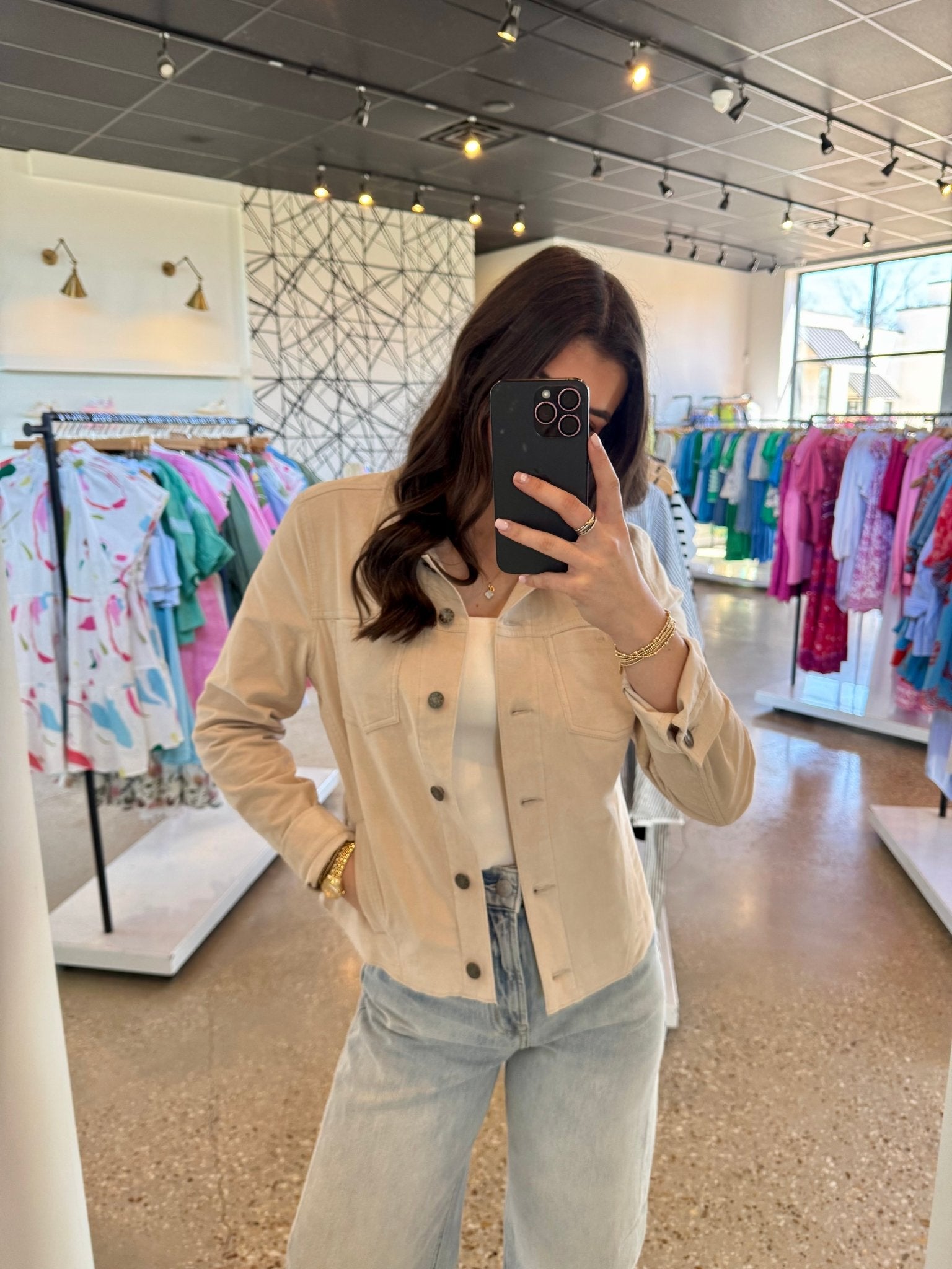 Natural Button Up Jacket - Amor Lafayette