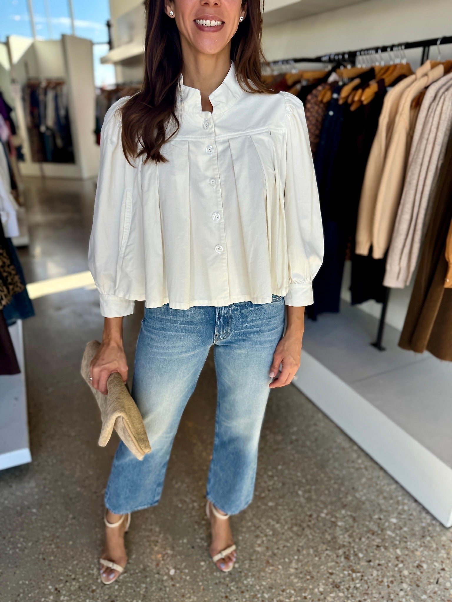 Natural Jade Corduroy Top - Amor Lafayette