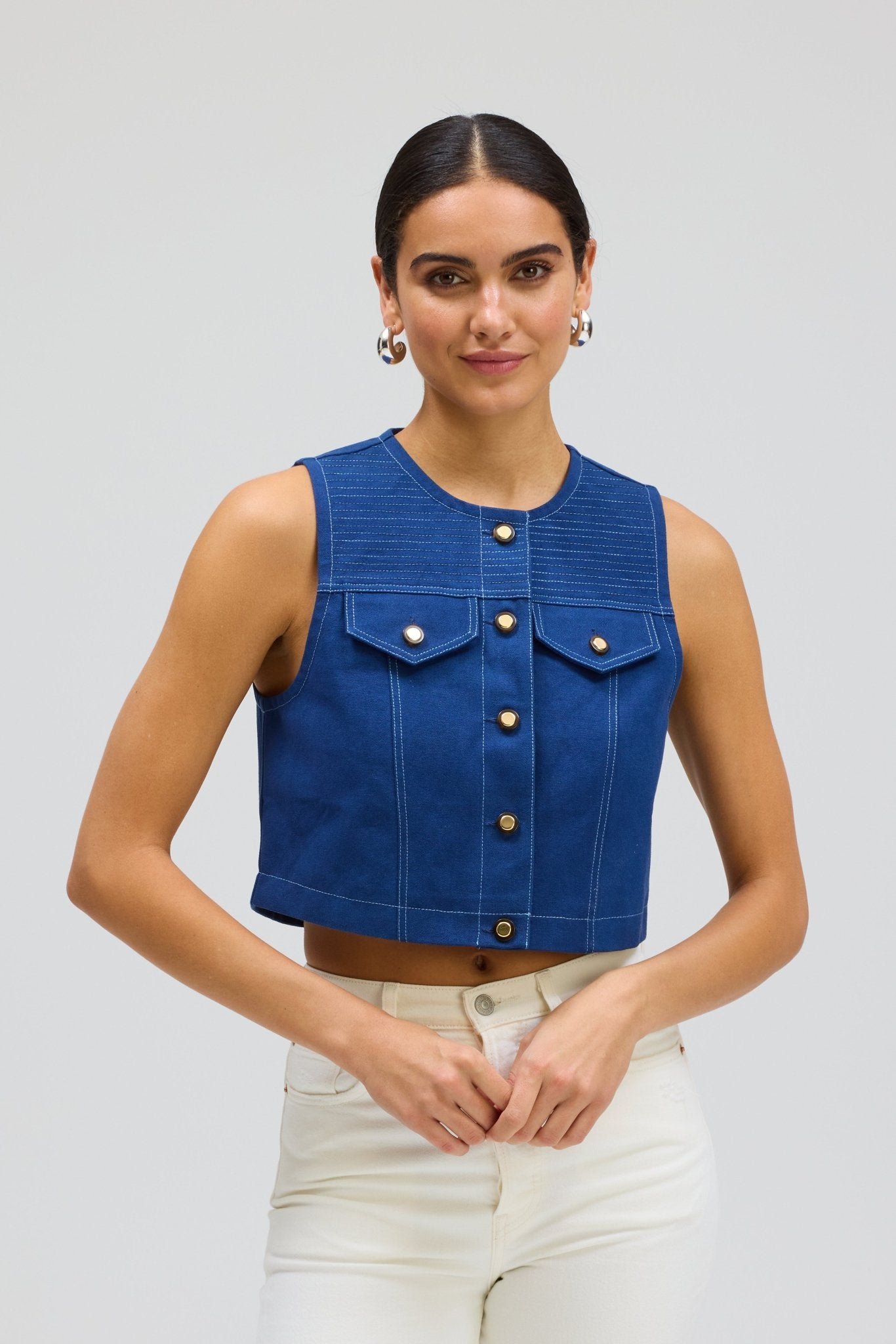NAVY ANDIE VEST - Amor Lafayette