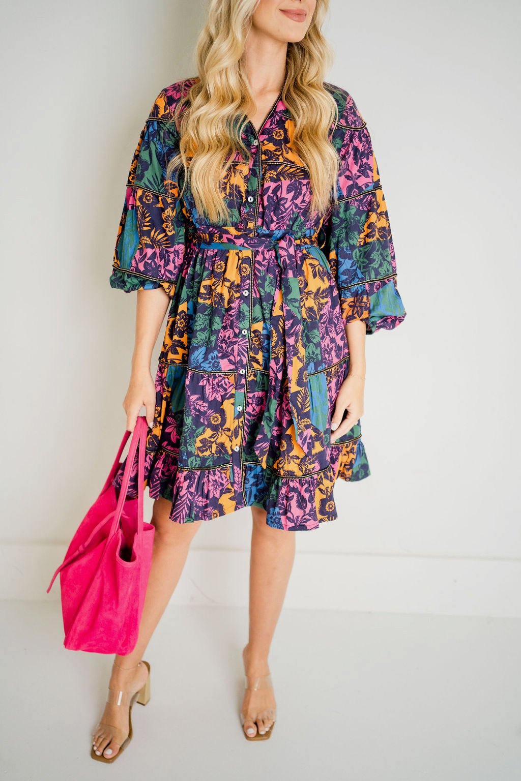 Navy Floral Lori Dress - Amor Lafayette