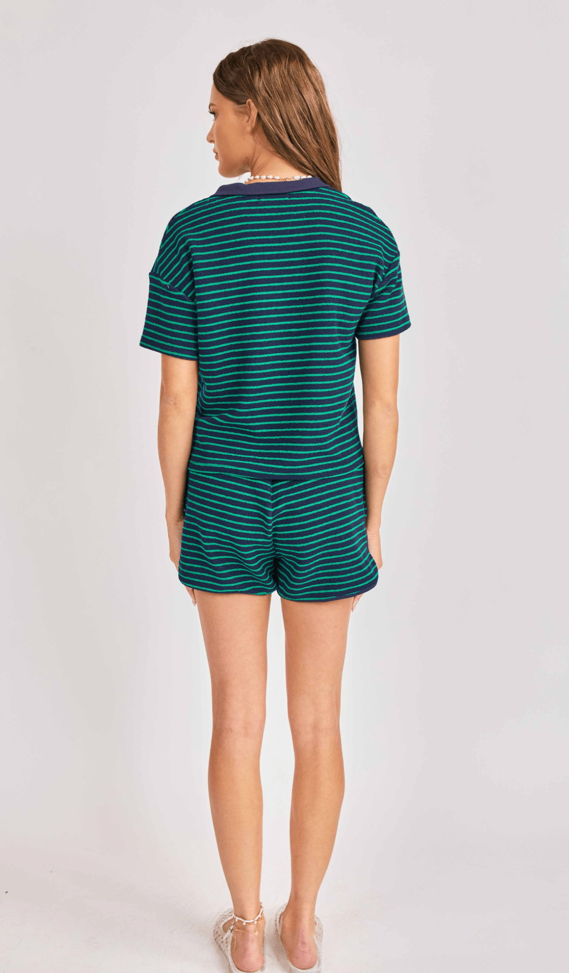 Navy Green Jetty Shorts - Amor Lafayette