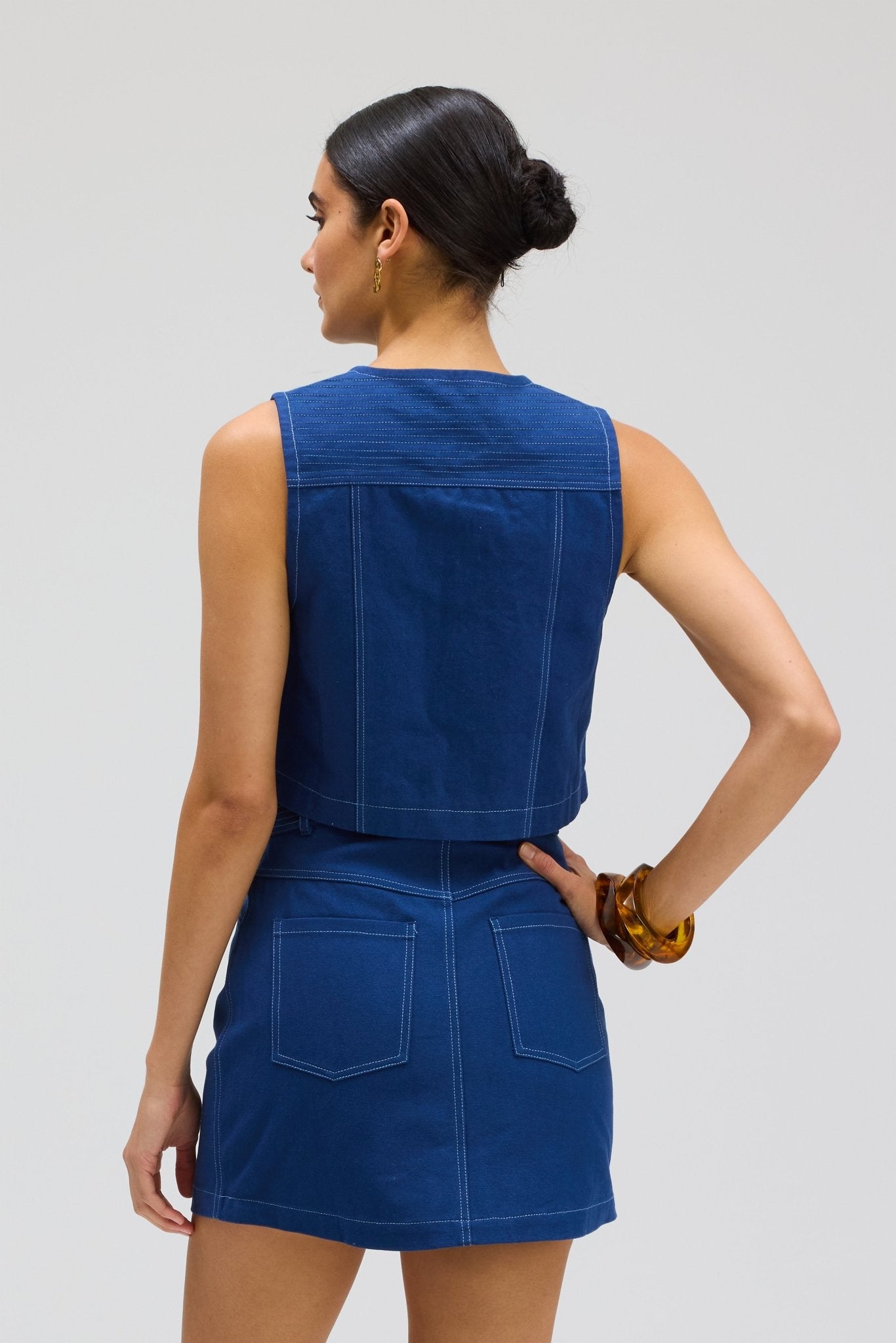 Navy HARPER SKIRT - Amor Lafayette