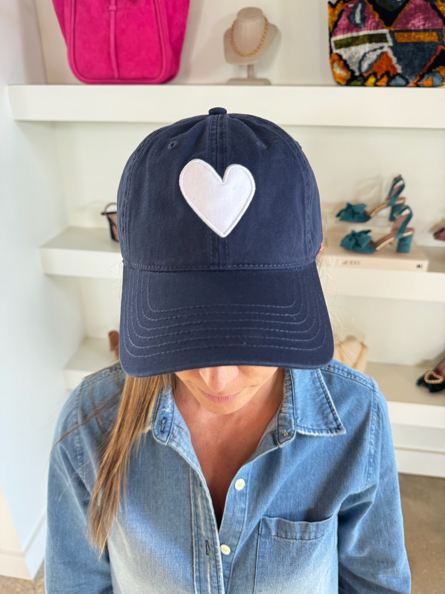 Navy Heart Patch Baseball Hat - Amor Lafayette