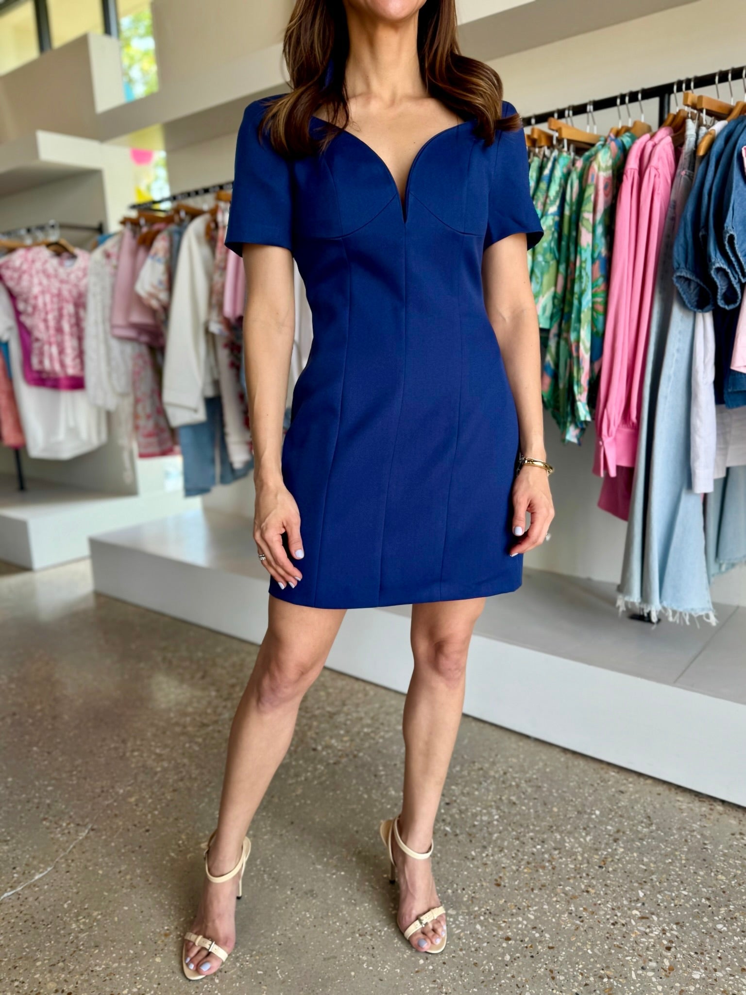 Navy Inara Mini Dress - Amor Lafayette