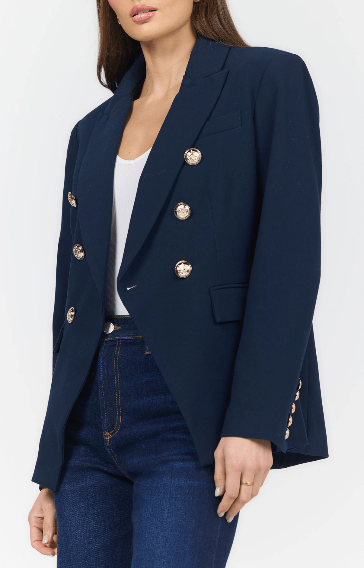 Navy Iris Rowena Blazer - Amor Lafayette